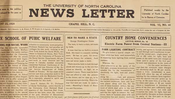 The University of North Carolina News Letter (Chapel Hill, N.C.), August 25, 1920