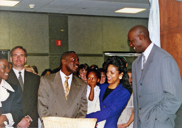 Michael Jordan visited the UNC School of Social Work on Oct. 1, 1996 for the dedication of the school's Jordan Institute.