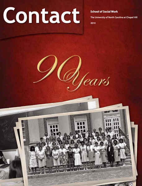 Contact magazine cover, UNC School of Social Work, 90th anniversary