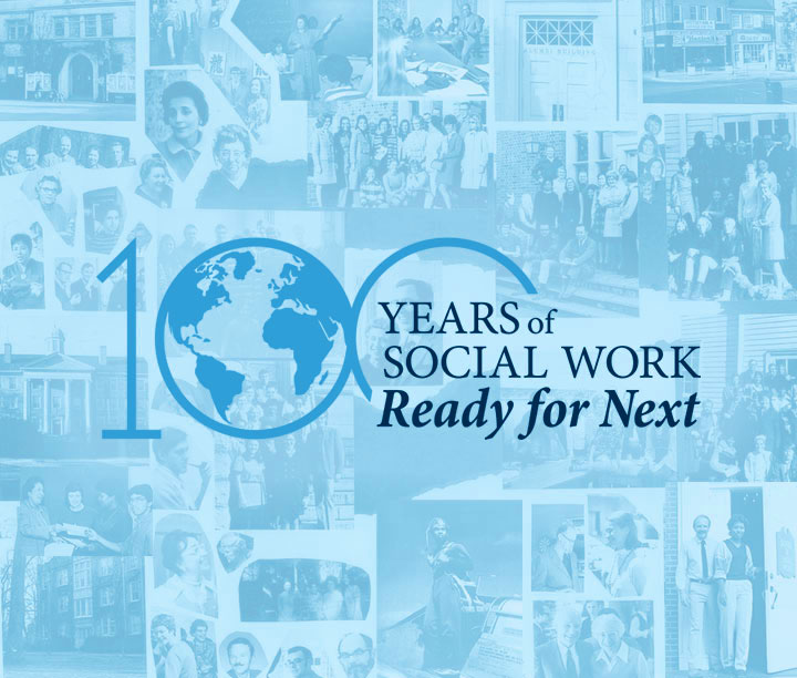 100 Years of Social Work — Ready for Next logo