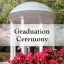 Spring image of UNC-Chapel Hill's Old Well with the text graduation ceremony written across