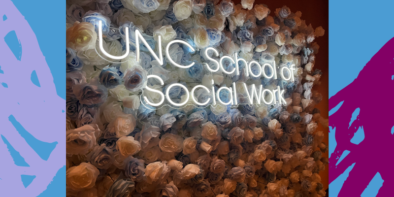 UNC School of Social Work sign at SSWR Conference